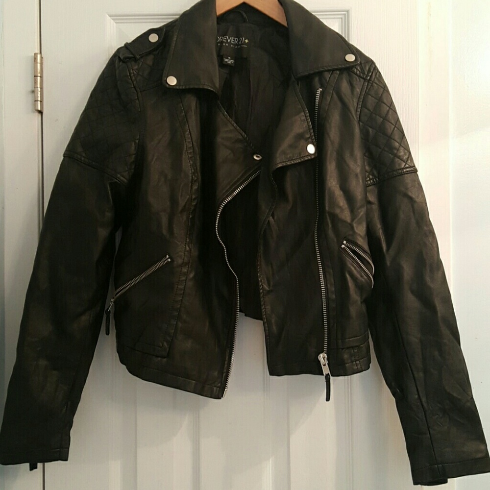 Black faux leather jacket
